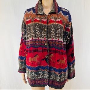 Winona women’s wool Jacket sz M long sleeves. Pockets.  Multicolored